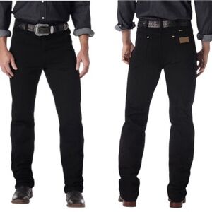 Wrangler Black Jeans Slim Fit Cowboy Cut Stretch Heavyweight NWT 30 x 32